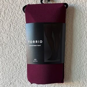 Torrid Burgundy Microfiber Tights - Opaque Finish size 1/2